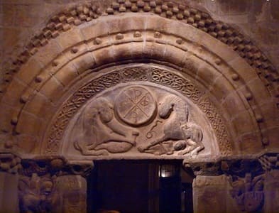 Iglesia de san Martín de Tours, interior, puerta, Uncastillo